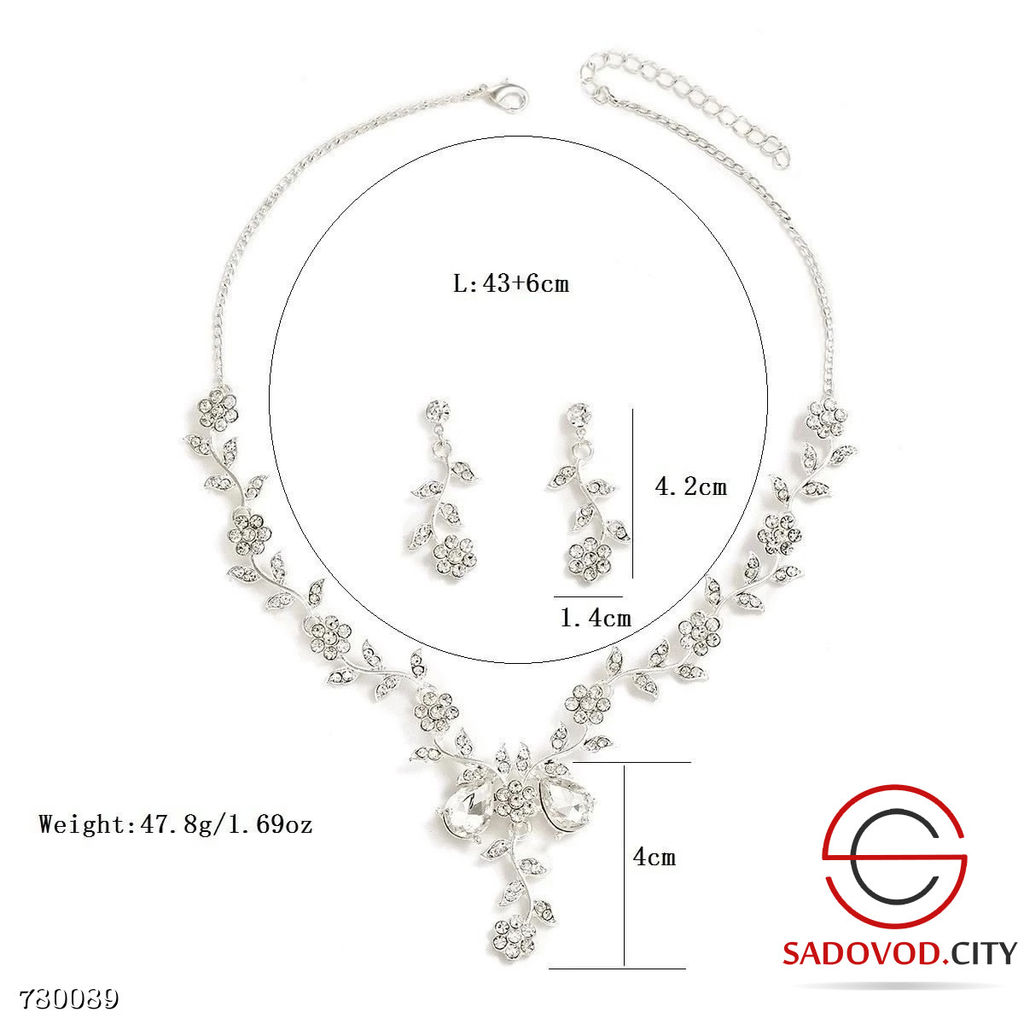 Комплект колье и серьги гвоздики бижутерия вечерняя - Bruno фото 8