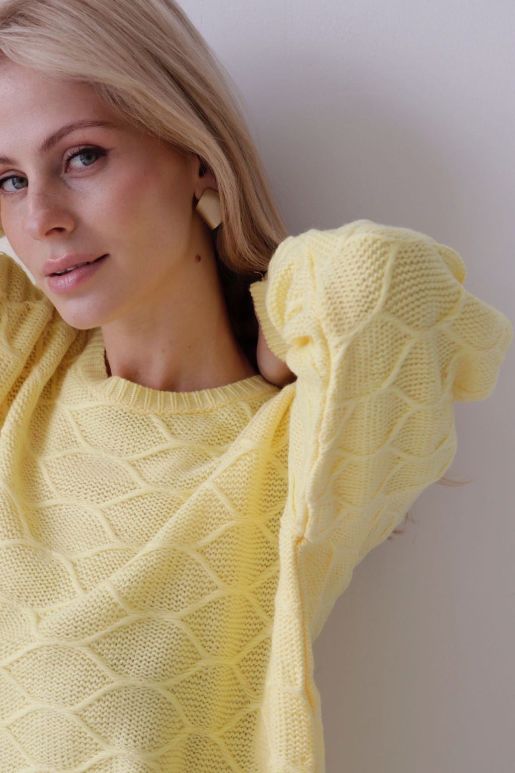 Джемпер удлиненный лимонный с шерстью альпака - Martichelli фото 26