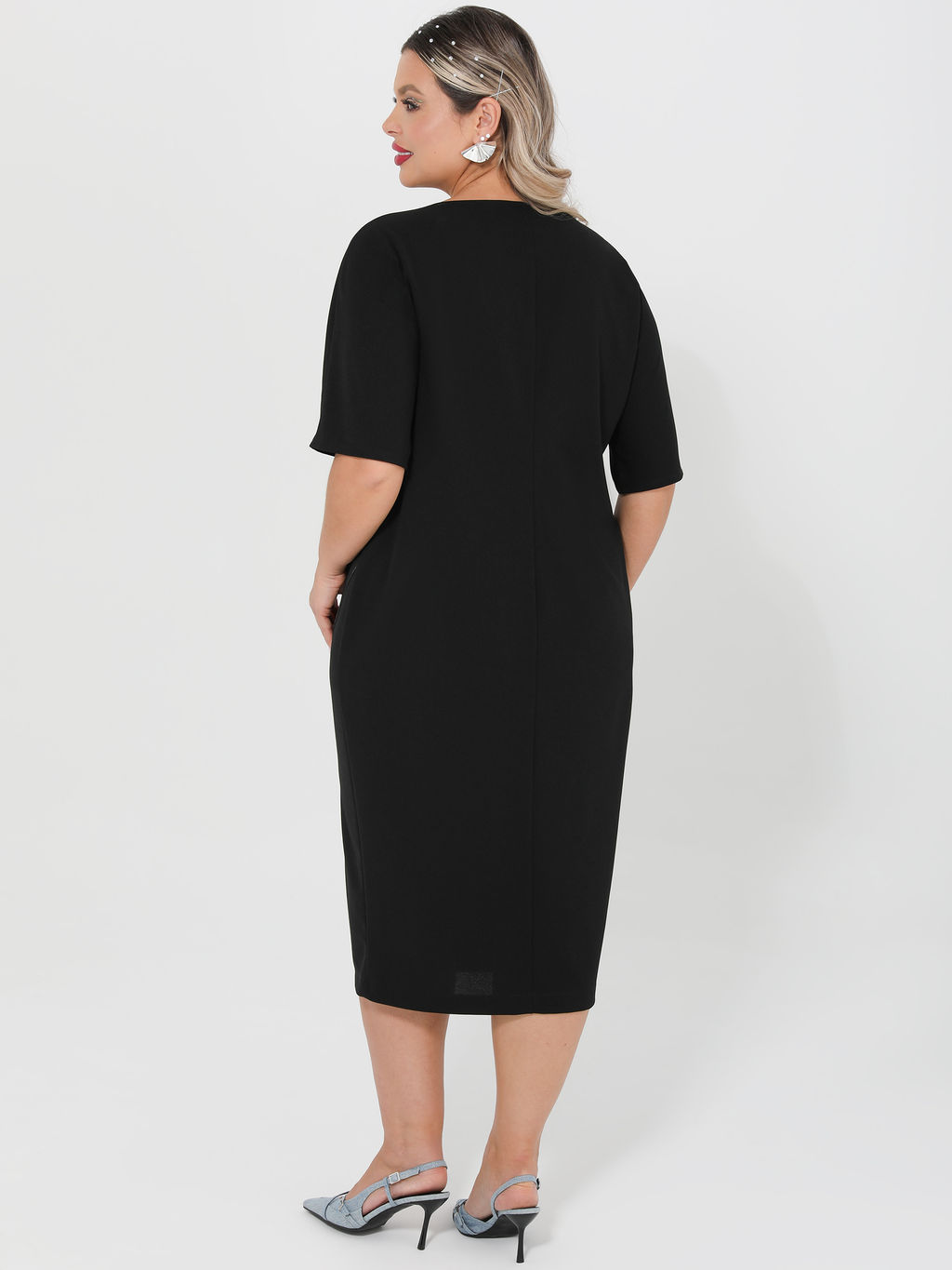 Платье 0445-1 черный нюд