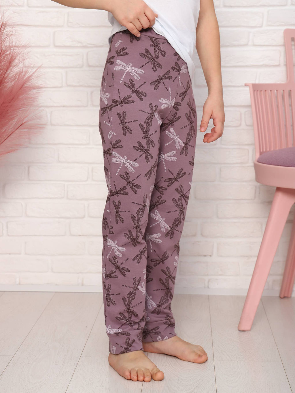 Брюки детские, модель 325, трикотаж (Стрекоза, лиловый) - Ивановотекстиль фото 3