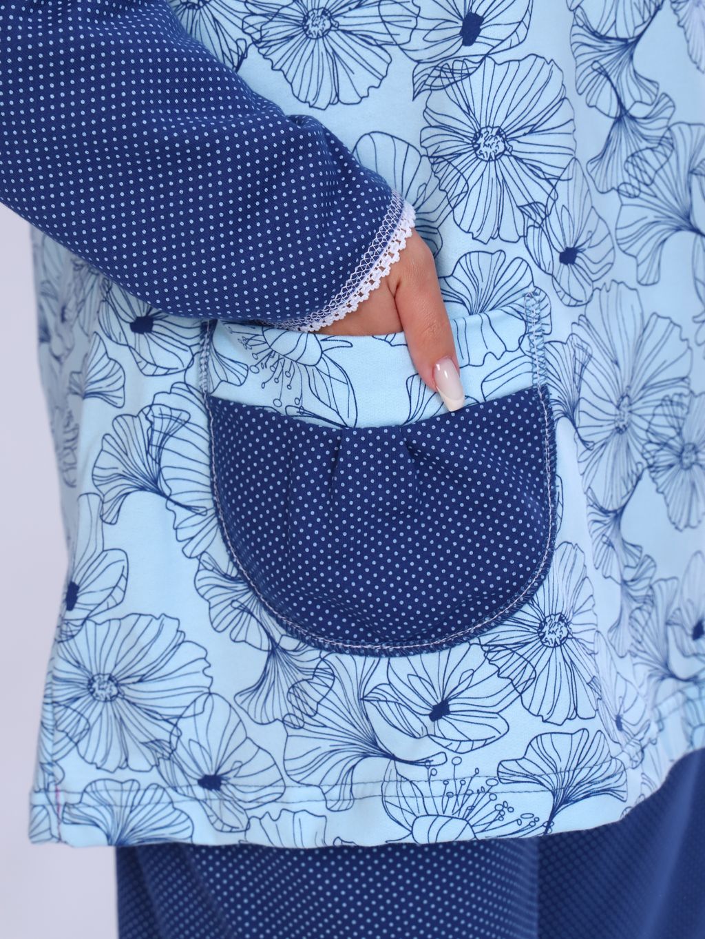 М42 Пижама из футера (голубой) - Иванушка-трикотаж фото 3