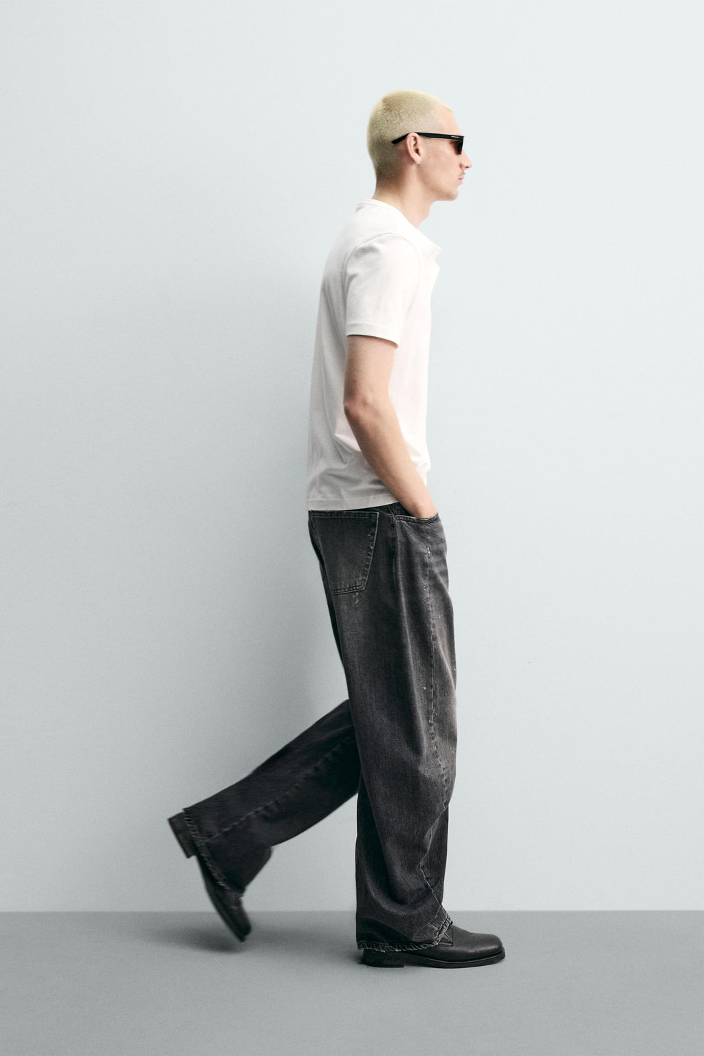 JEANS BARREL FIT COSTURAS GIRADAS / Carb?n - Zara фото 8