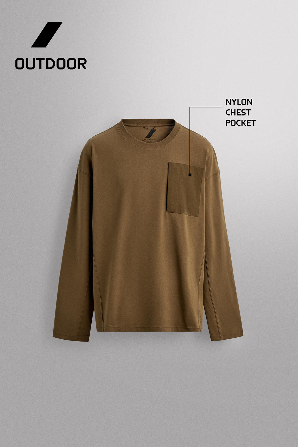 LONG SLEEVE T-SHIRT WITH POCKET - Zara фото 16