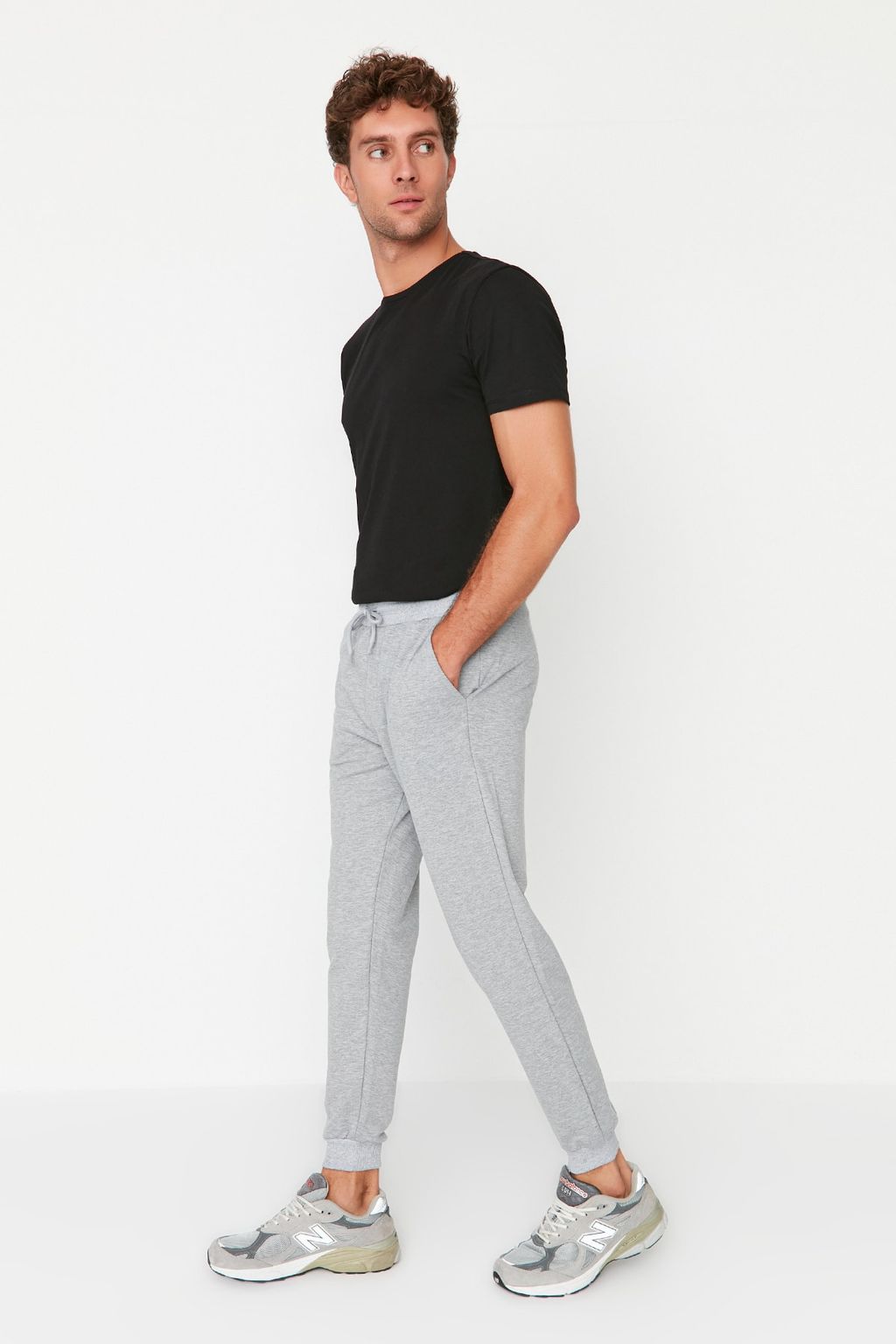 Gri-Siyah Regular/Normal Kesim Pacas? Lastikli Jogger 2li Paket Esofman Alt? TMNAW22EA0279