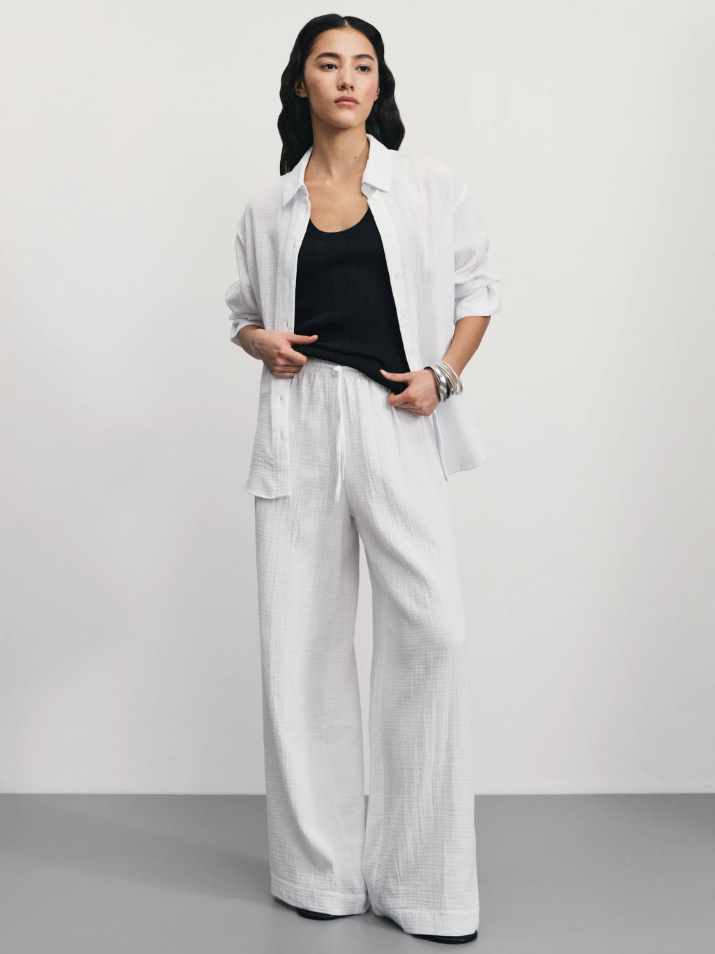 Широкие брюки из муслина / Zarina  фото 5