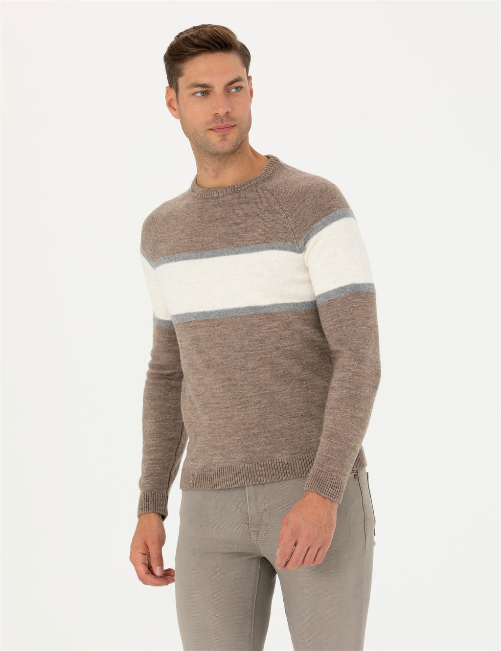 Kum Melanj Slim Fit Bisiklet Yaka Triko Kazak - Pierre cardin фото 4