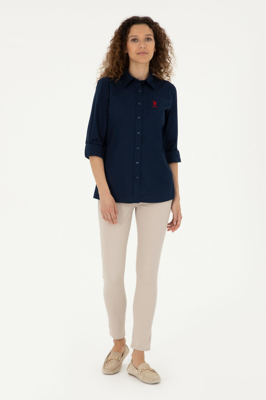 Женщина темно -синий длинное рубаш - U.s. polo assn фото 4