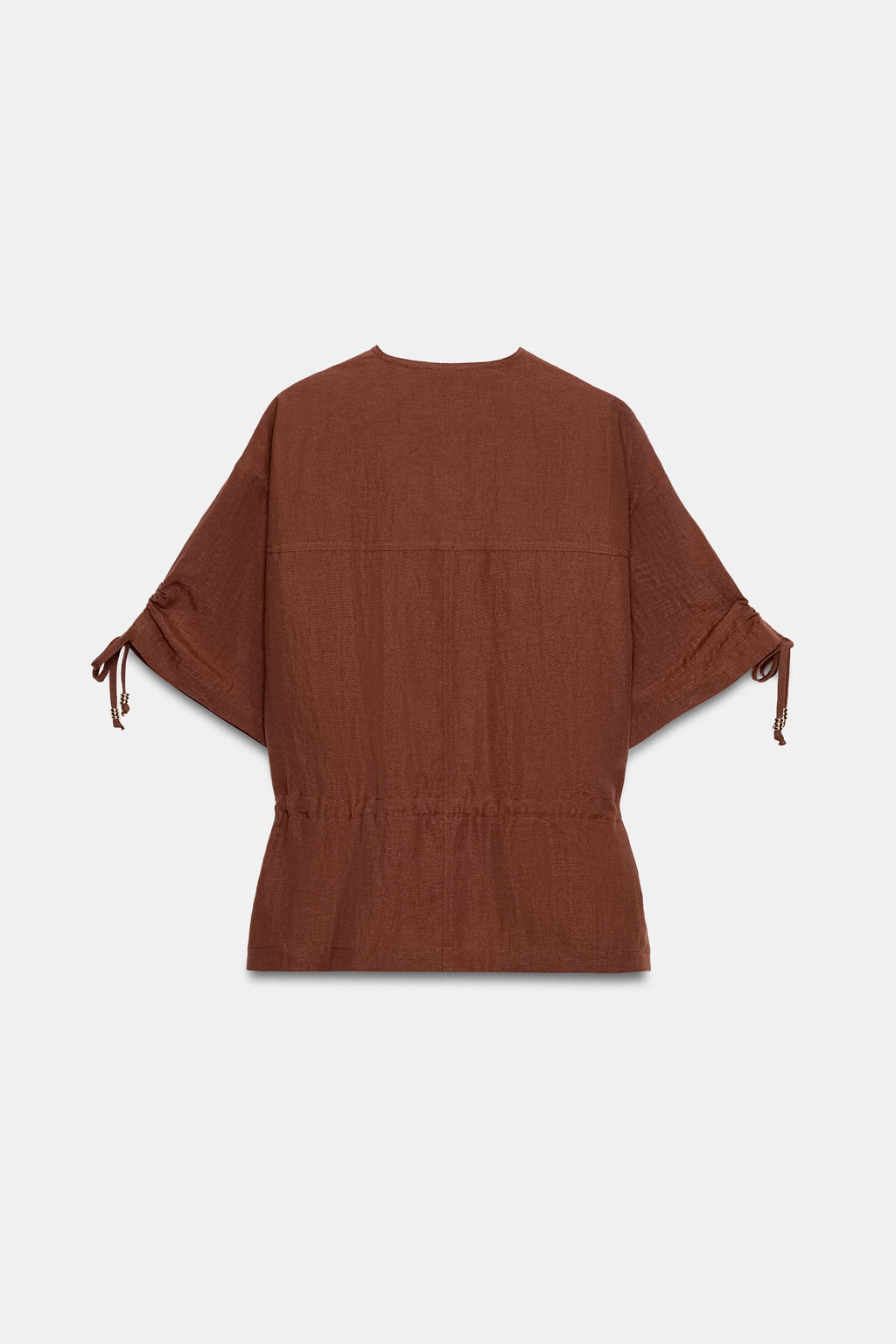 CHAQUETA SAFARI MANGA CORTA ABALORIOS / teja oscuro - Zara фото 8