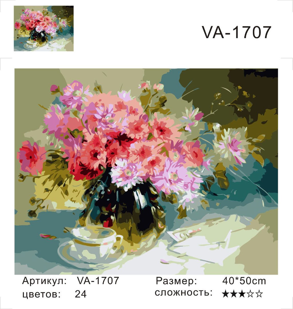 Картина по номерам на холсте и подрамнике 40х50 см