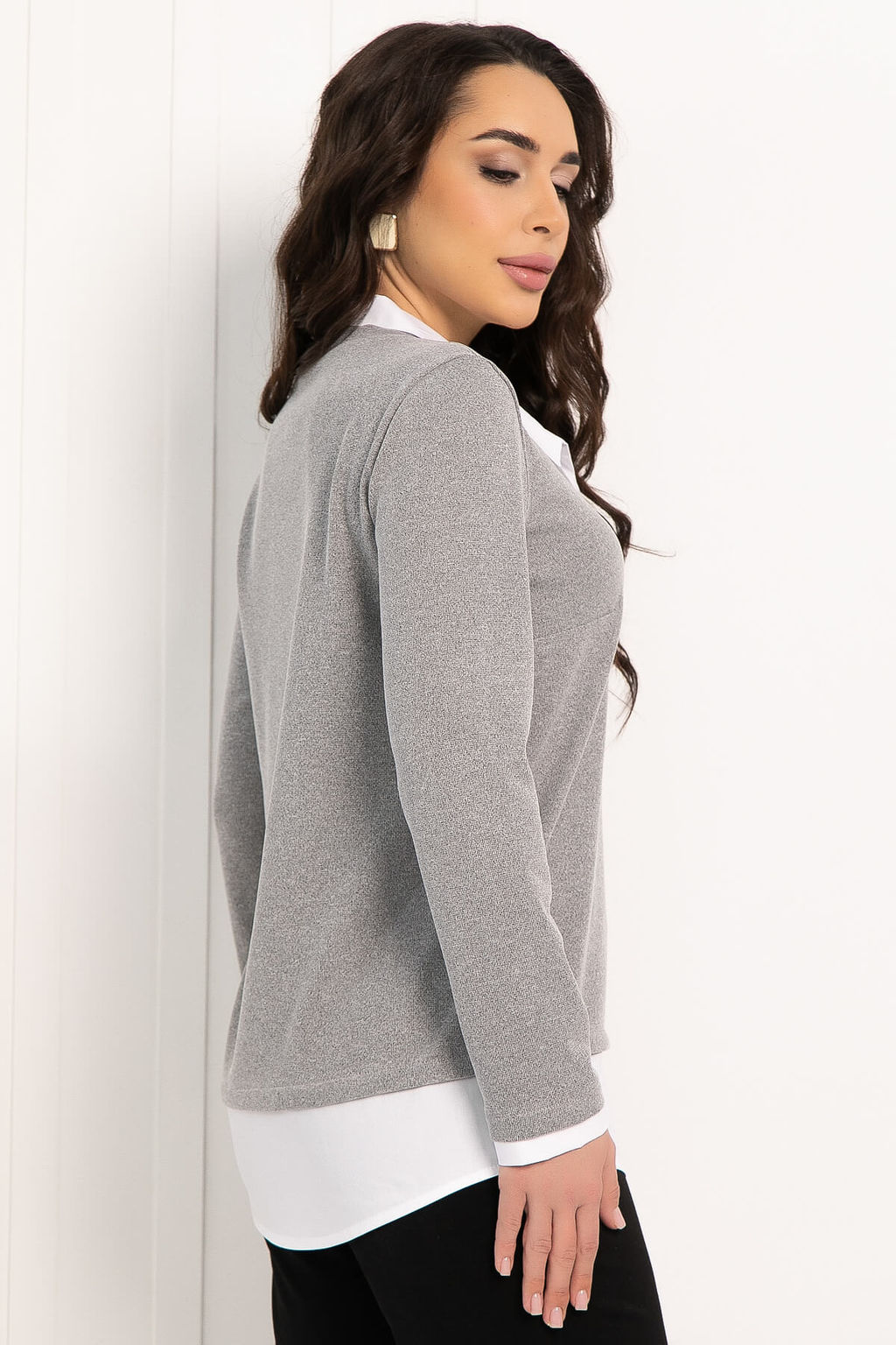 Пуловер На высоте (светло-серый) Б12757-12М - Lt collection фото 2