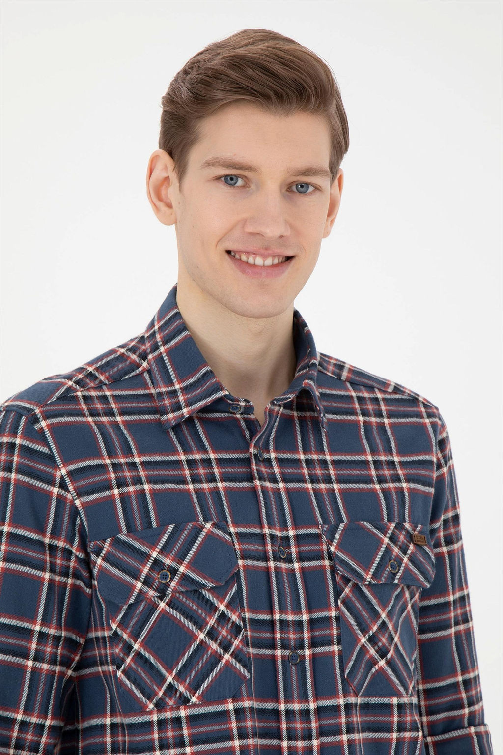 Мужская рубашка с длинным рукавом цвета индиго - U.s. polo assn фото 2