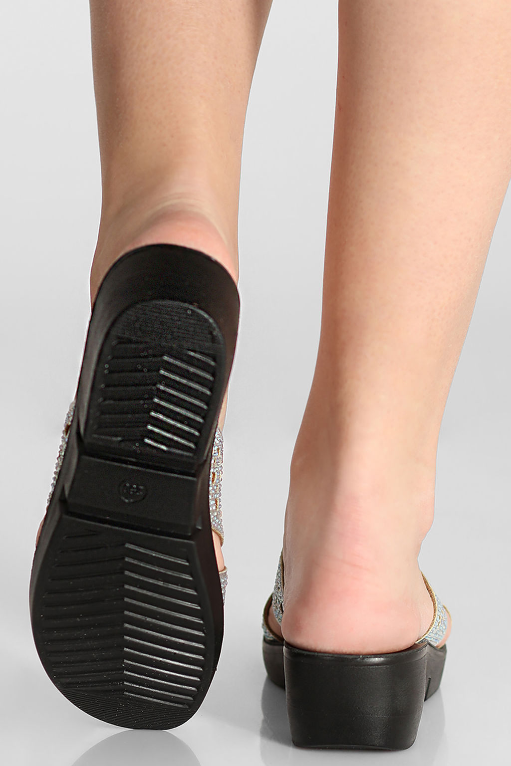 Сабо серебряные женские