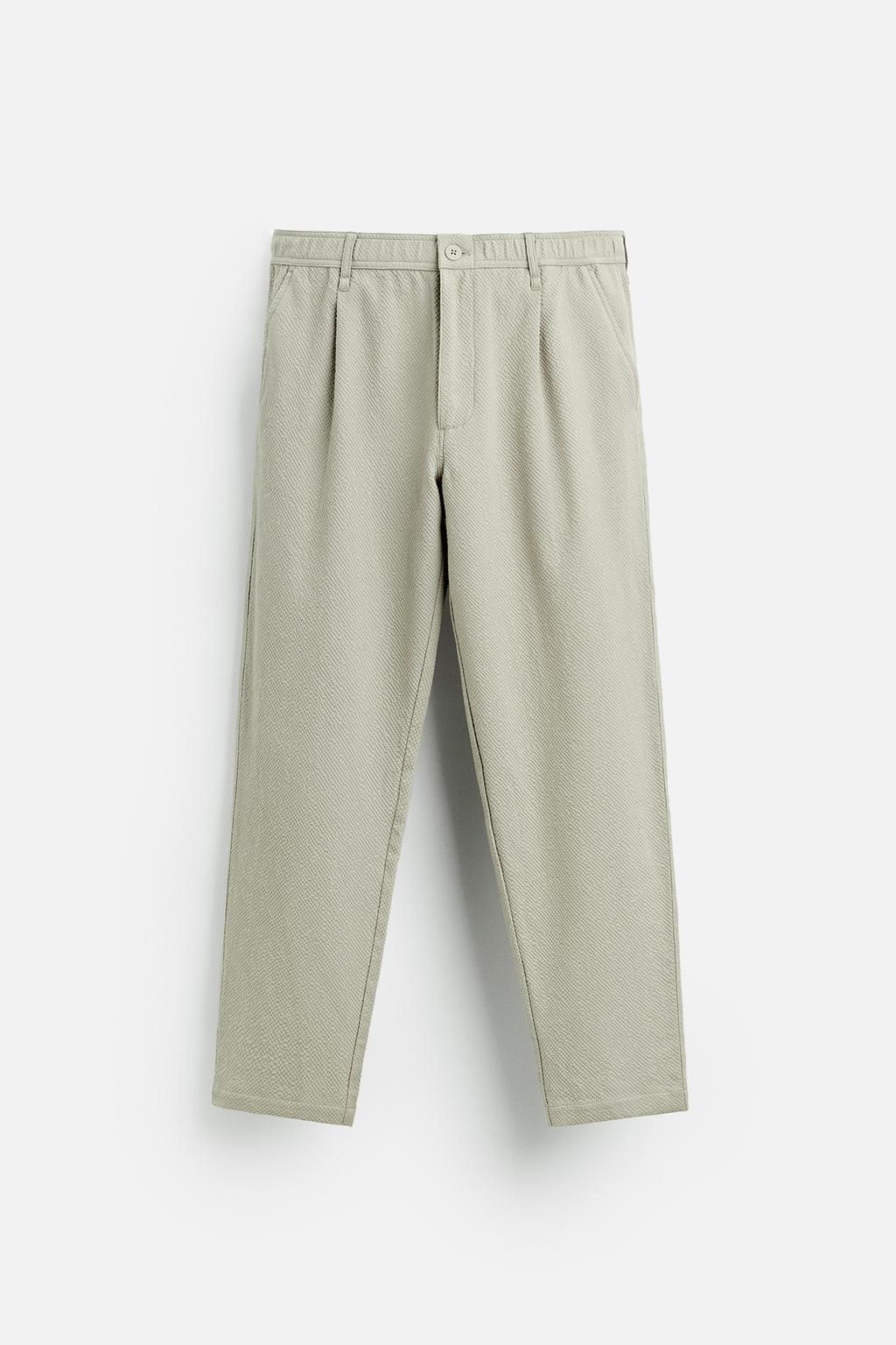 TEXTURED PLEATED TROUSERS - Zara фото 24