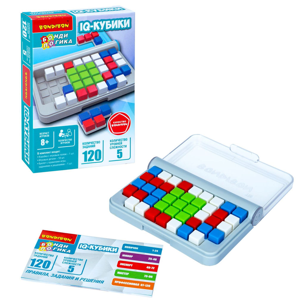 Игра настольная логическая БондиЛогика Bondibon IQ-КУБИКИ  фото 2