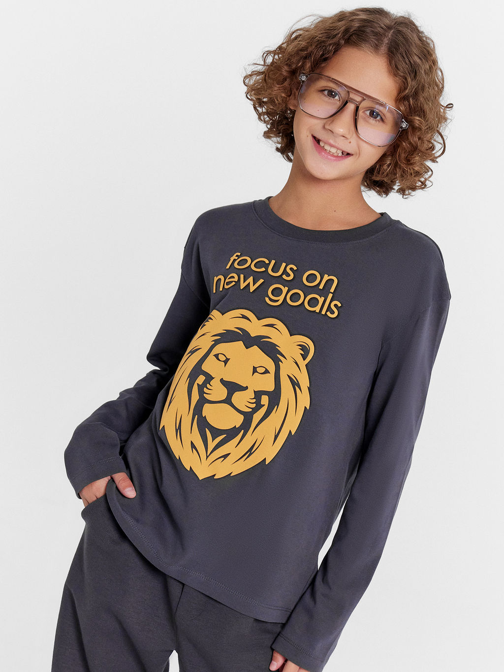 Лонгслив для мальчиков серый с печатью - Mark formelle фото 4