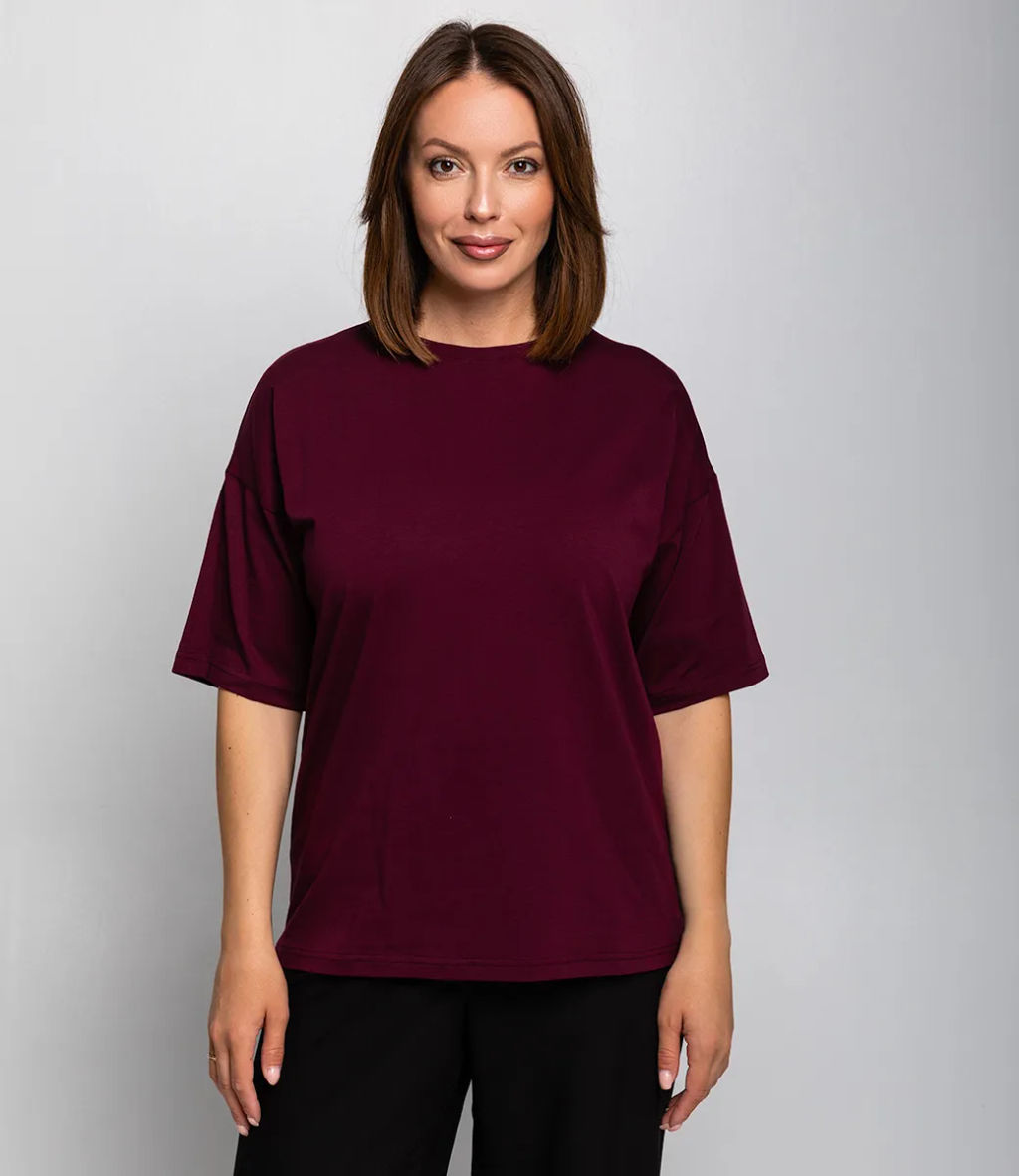 Футболка #ОБШ1420, сливовый