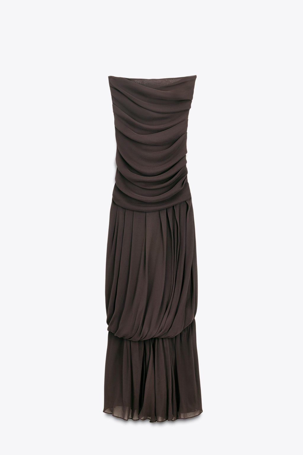 LIMITED EDITION DRAPED STRAPLESS LONG DRESS - Zara фото 11