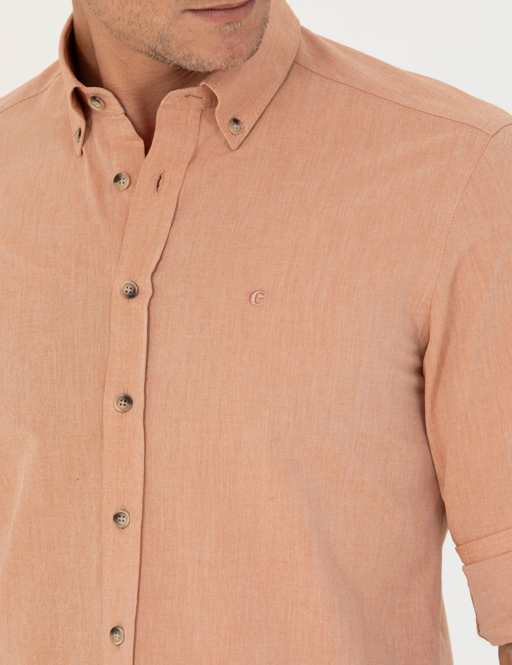 Turuncu Slim Fit Uzun Kollu G_mlek