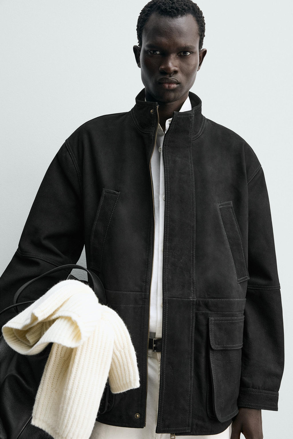 LEATHER RELAXED FIT PARKA - Zara фото 5