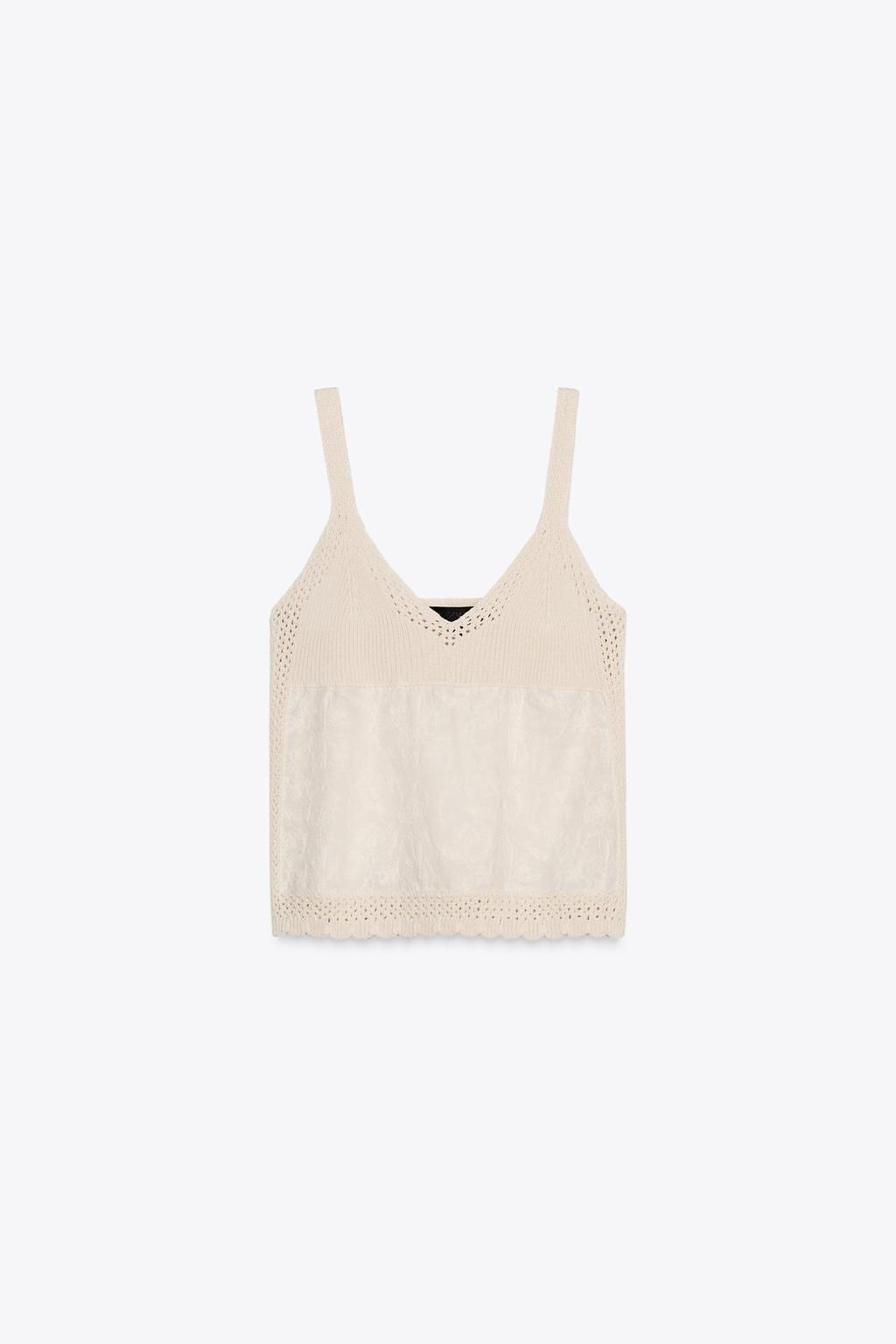 COMBINED STRAP KNIT TOP - Zara фото 6