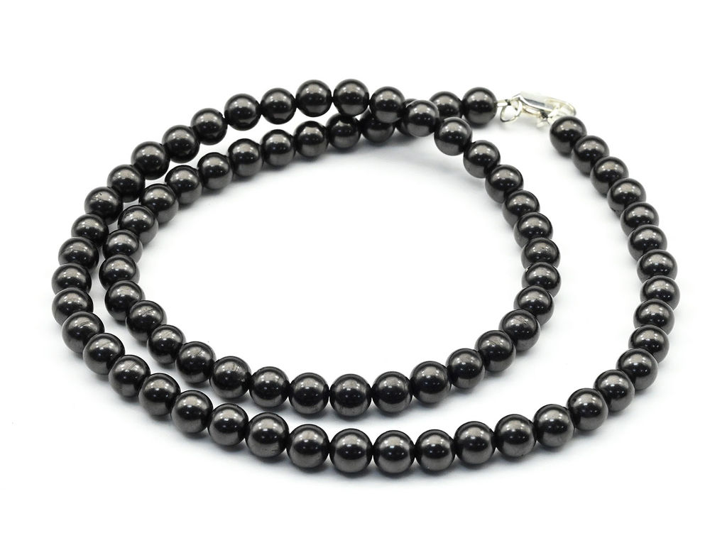 Бусы из шунгита натурального шарик 6мм, 47см