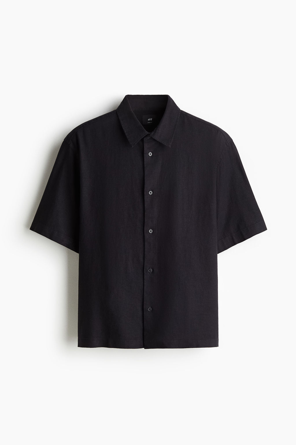 Camisa de manga corta en mezcla de lino Loose Fit - H&m фото 3