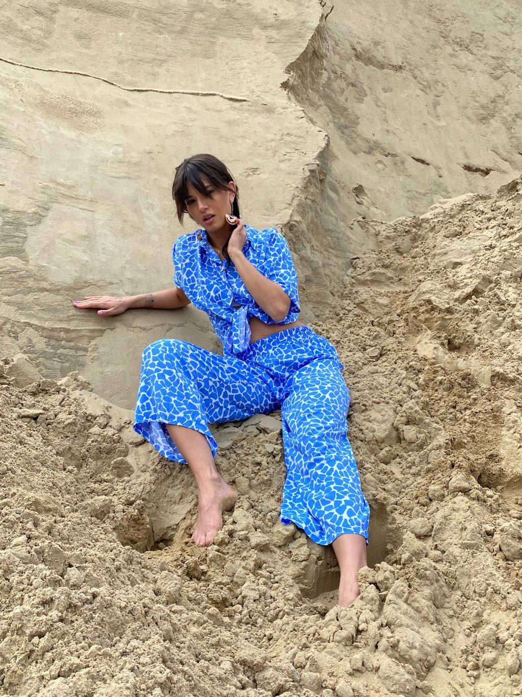 6708 Летний костюм с кюлотами голубой с принтом (остаток: 42, 44) - Martichelli фото 10