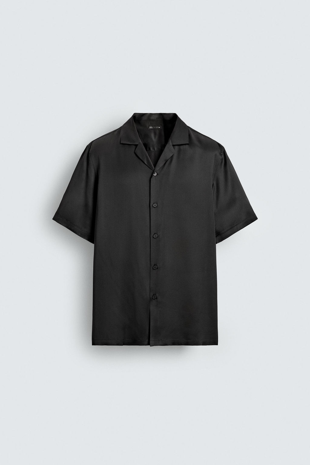 CAMISA SATINADA RELAXED FIT / Negro - Zara фото 8