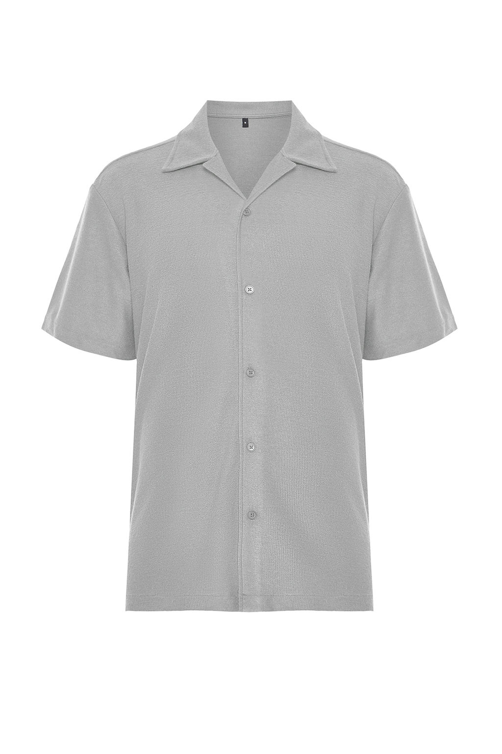 Gri Relaxed Fit Apas Yaka Gomlek TMNSS24GO00017 - Trendyolmilla фото 8