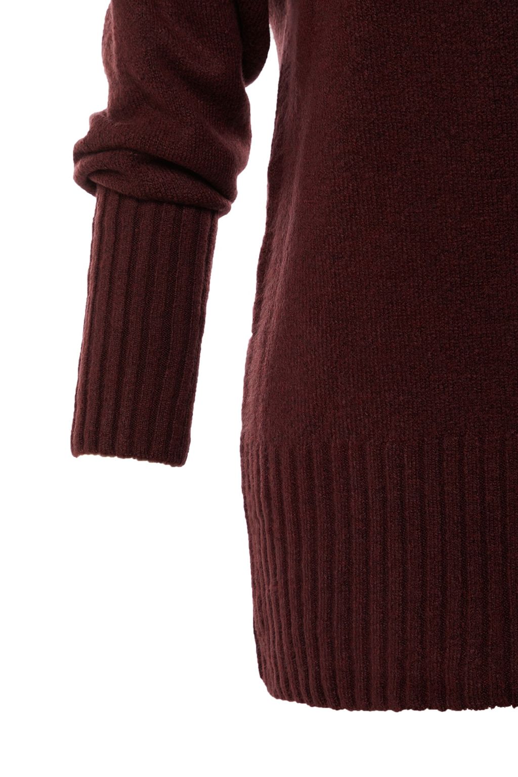 Bordo Genis Kal?p Yumusak Dokulu Basic Triko Kazak TWOAW23KZ00490 - Trendyolmilla фото 6