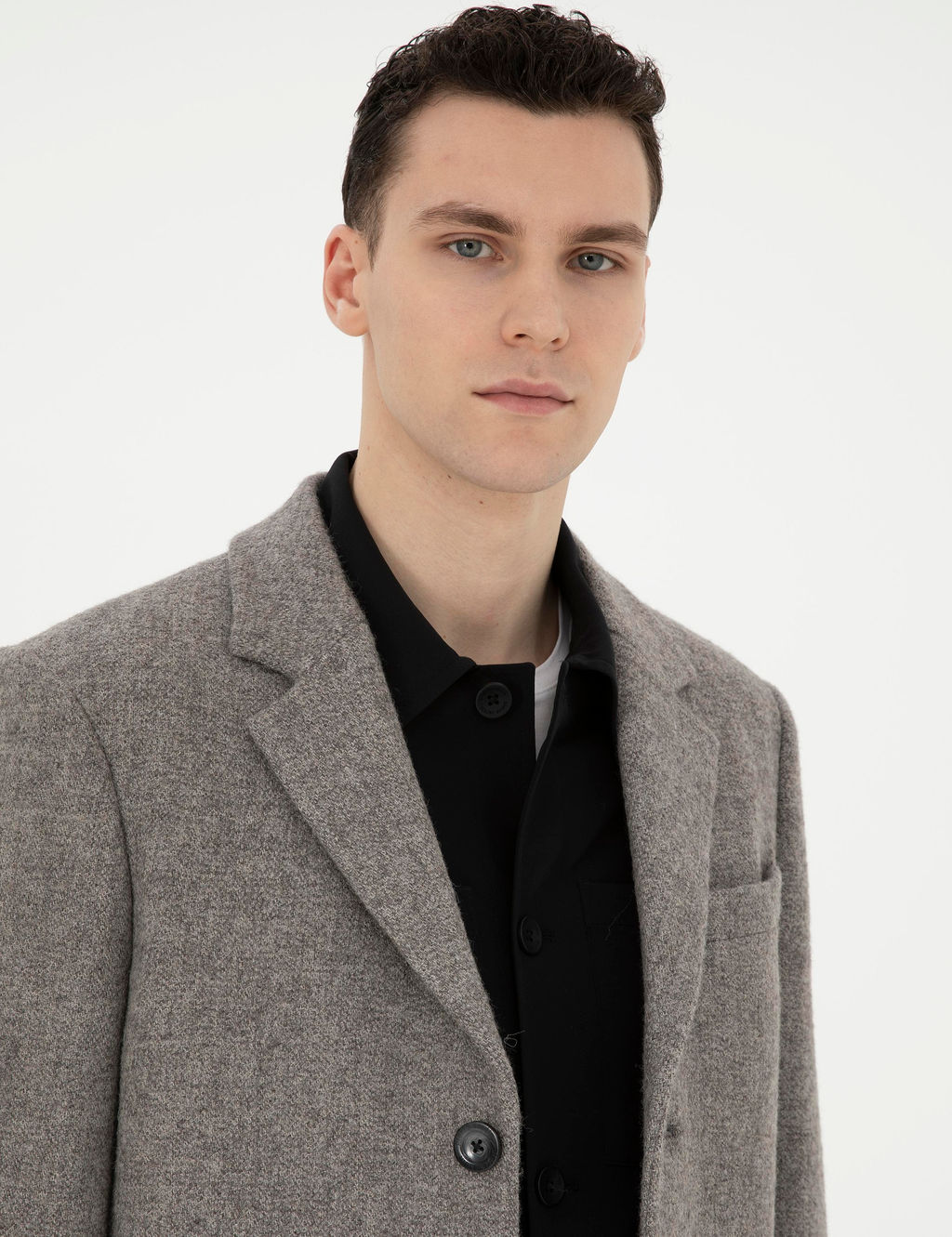 Gri Y_n Kar___ml_ Slim Fit Ka_e Kaban