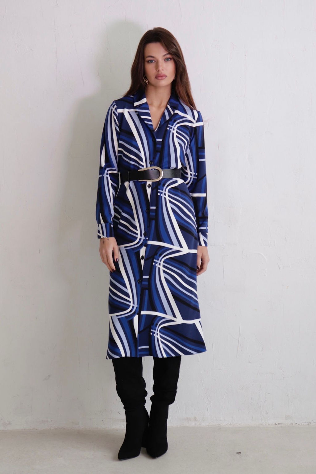 Martichelli Платье-рубашка с английским воротником с принтом  фото 14