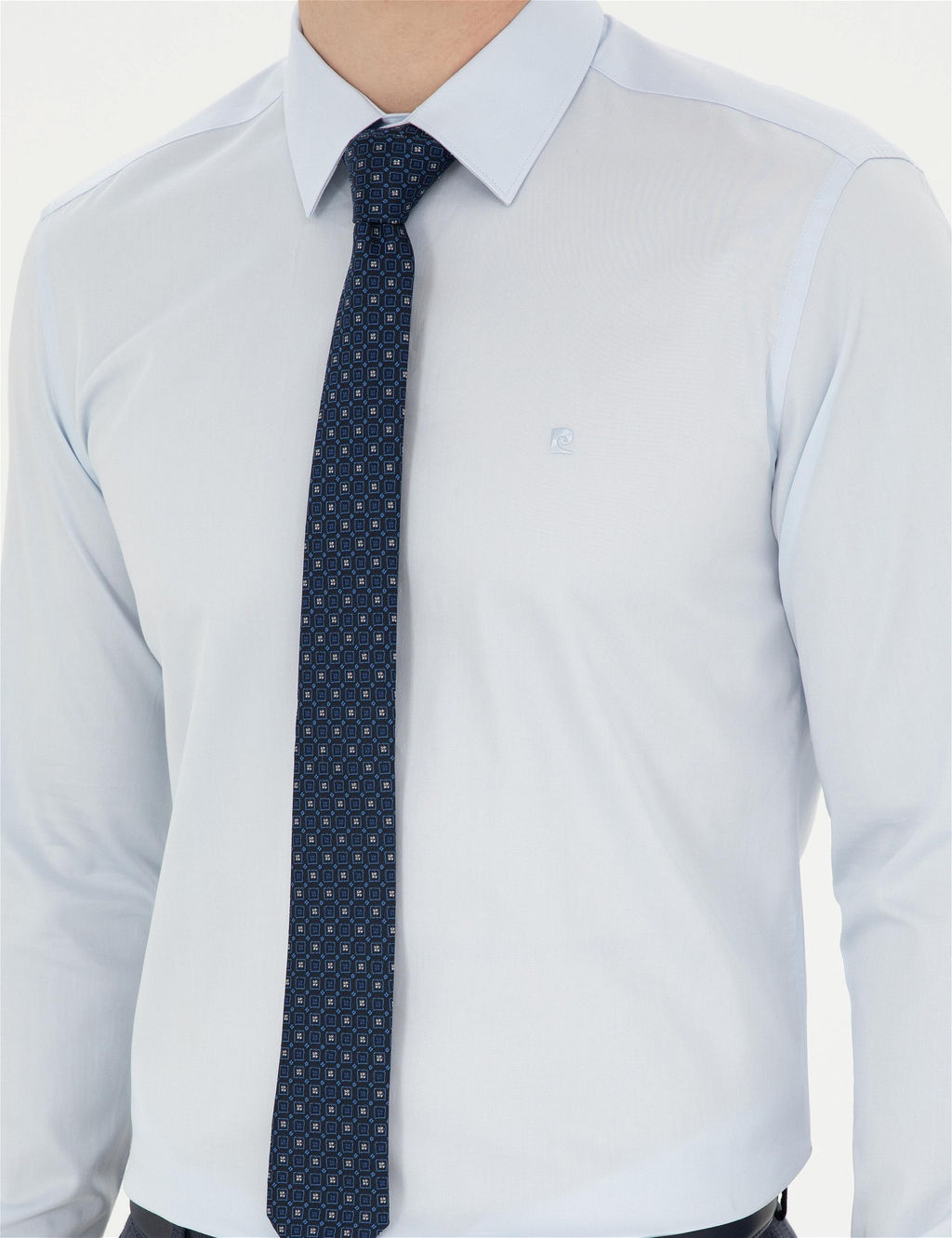 A__k Mavi Slim Fit Uzun Kollu Basic G_mlek