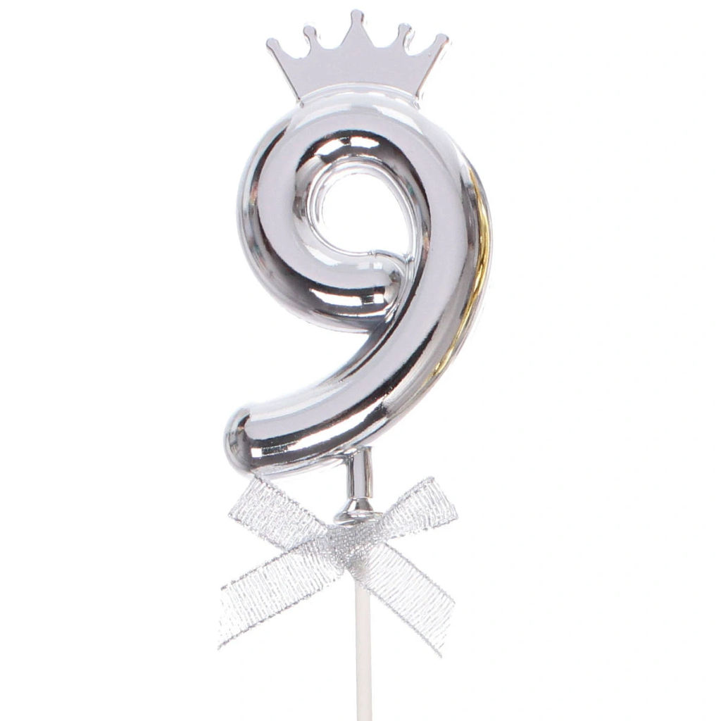 Топпер Цифра Королевский вечер "9" 22 см, микс