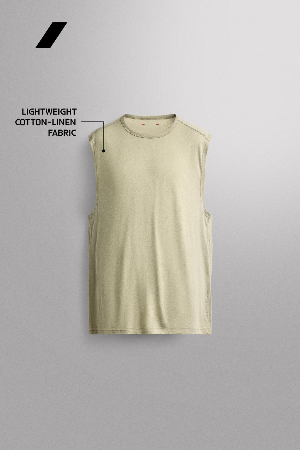 CAMISETA TANK LIGERA LINO - ALGOD?N / verde lavado - Zara фото 5