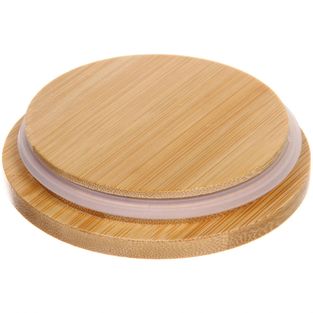 Банка для хранения керамическая "Цветочная грация" 800мл с бамбуковой крышкой