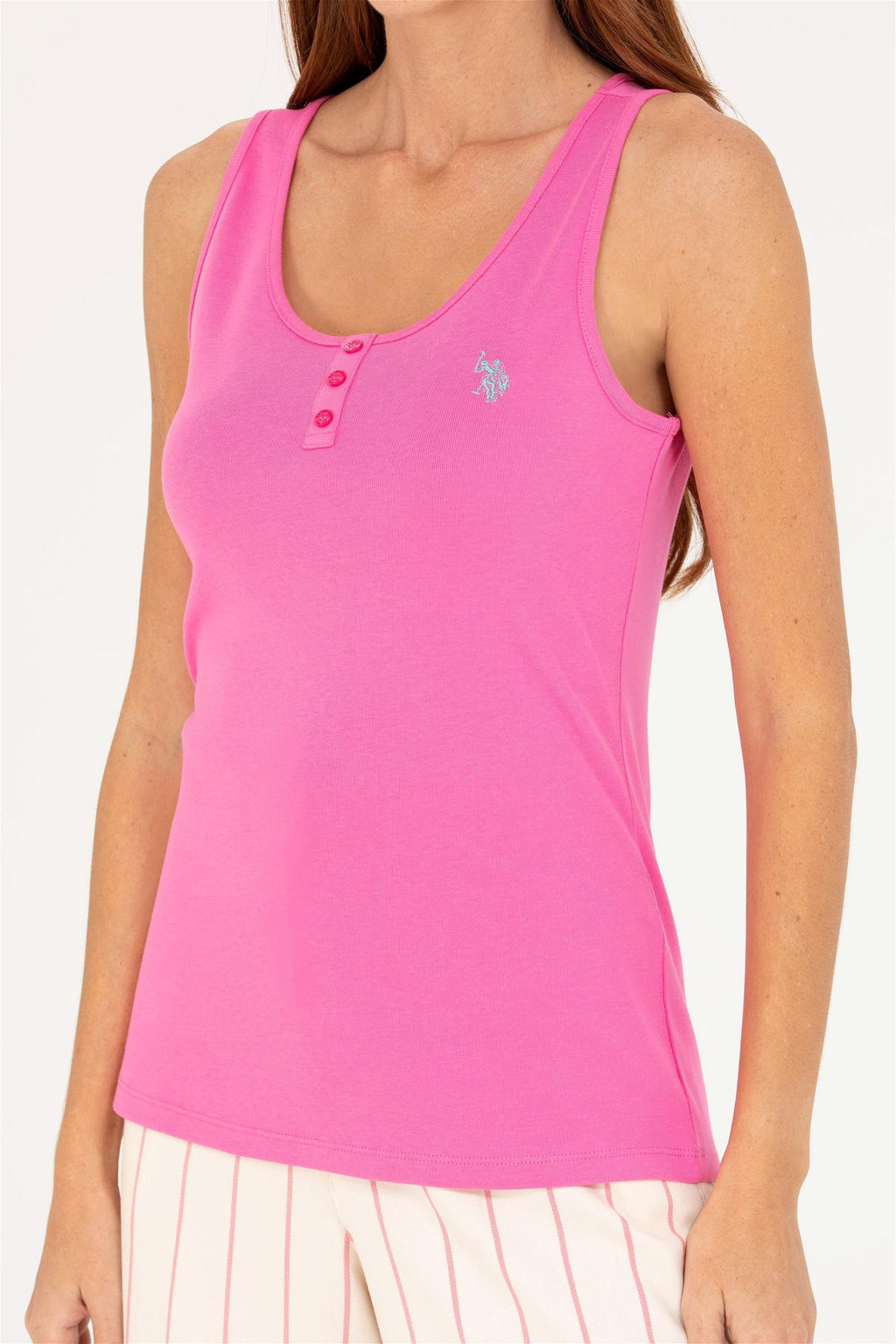 Женская розовая базовая футболка - U.s. polo assn фото 6