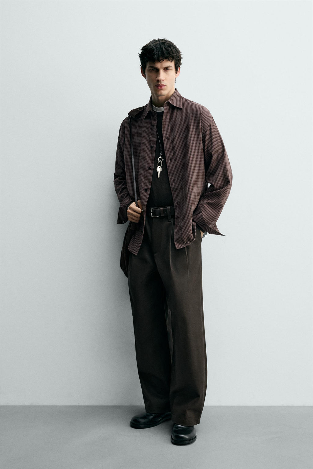 COTTON-VISCOSE CHECK SHIRT