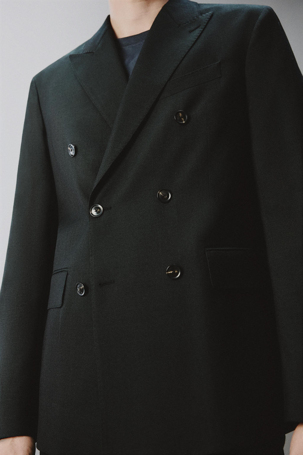 DOUBLE-BREASTED WOOL BLEND SUIT BLAZER - Zara фото 15