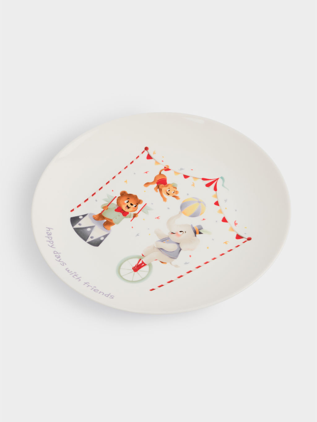 Набор посуды, детский, 1 перс, 3 пр, фарфор N, белый, Животные в цирке, Circus - Anna lafarg фото 3