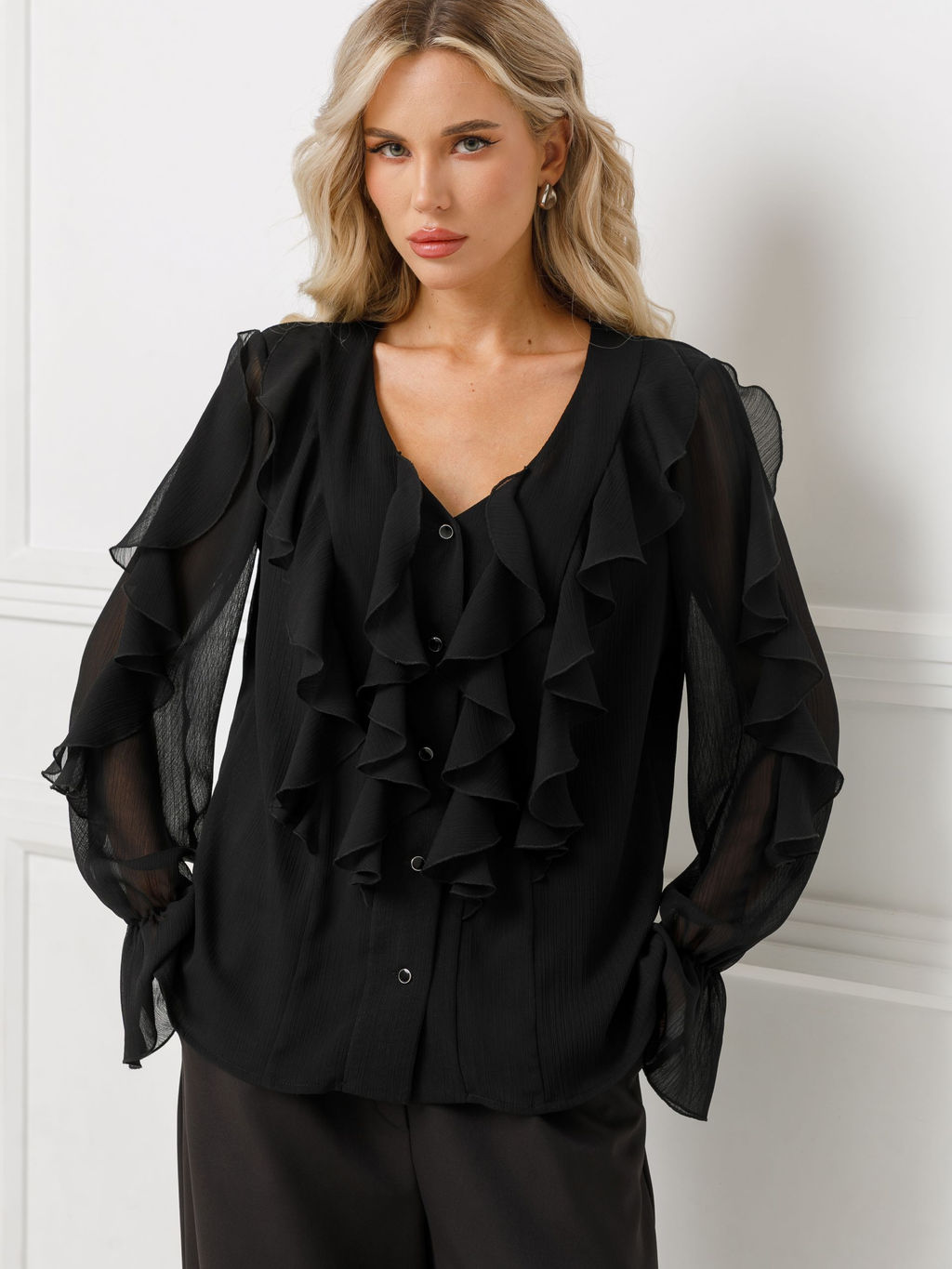 Блузка из шифона с эффектом креш