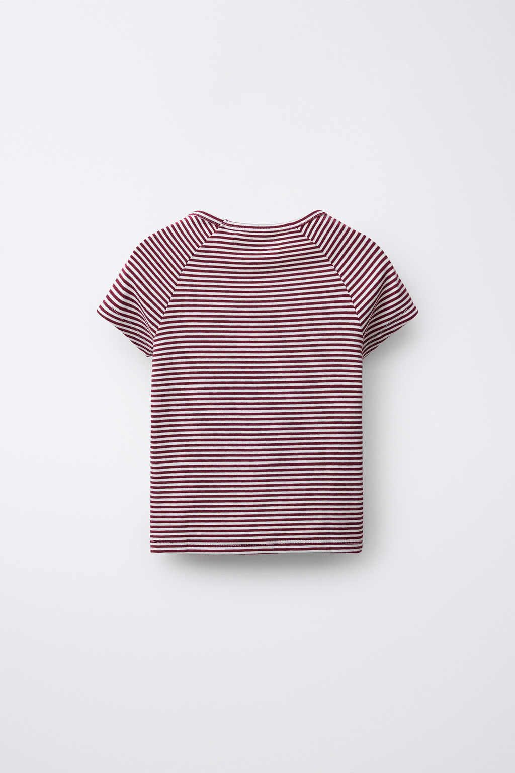 CAMISETA MANGA RANGL?N CON MODAL RAYAS / Blanco / Rojo - Zara фото 2