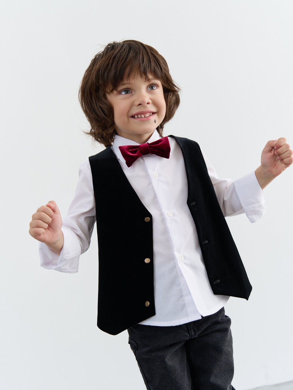 Жилет бархатный Уголь - Bungly фото 2