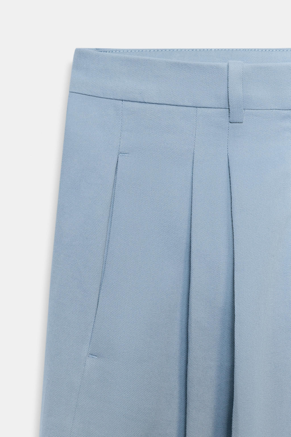 PANTAL?N WIDE LEG PLIEGUES ZW COLLECTION / Azul / Gris - Zara фото 4