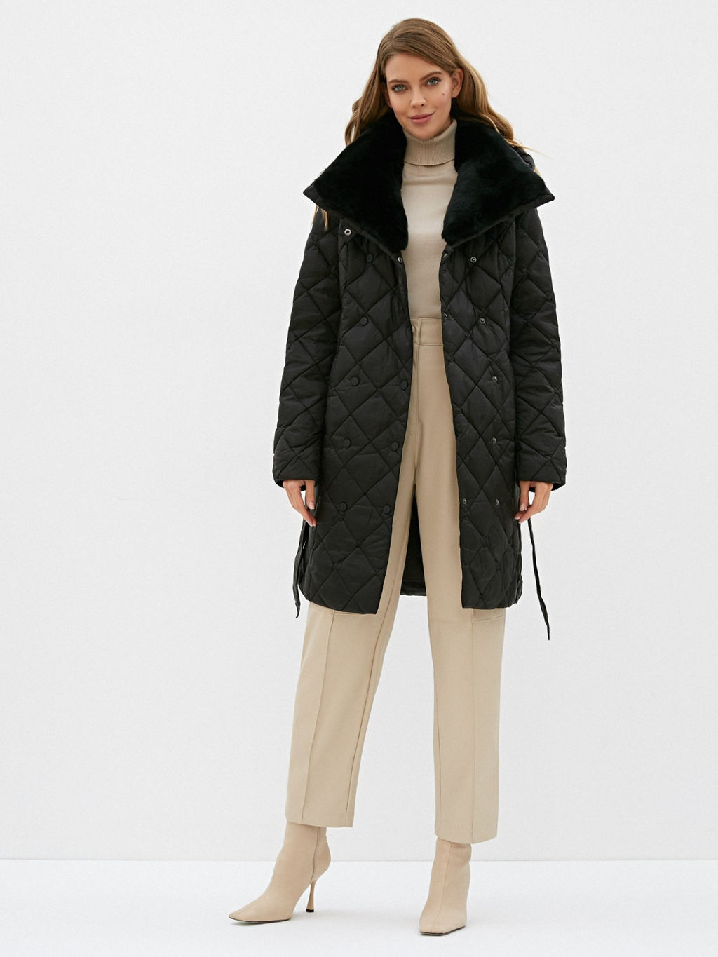 Conso/WDMF 200521 - nero Полупальто пуховое женское  фото 3