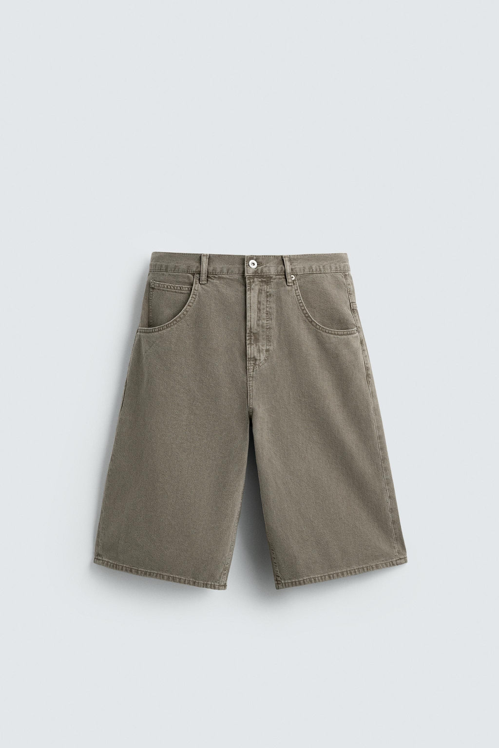 BERMUDA DENIM BALLOON FIT ESTRUCTURA / Khaki