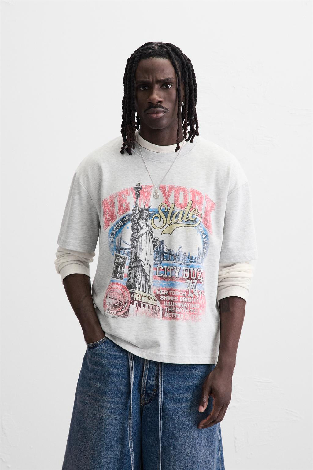 WASHED PRINT T-SHIRT - Zara фото 2