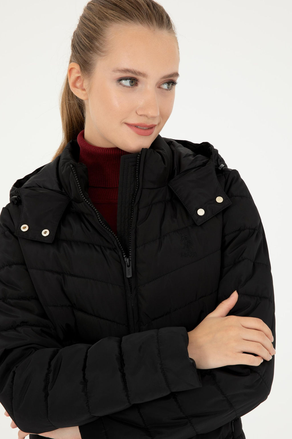 Женское черное пальто - U.s. polo assn фото 2