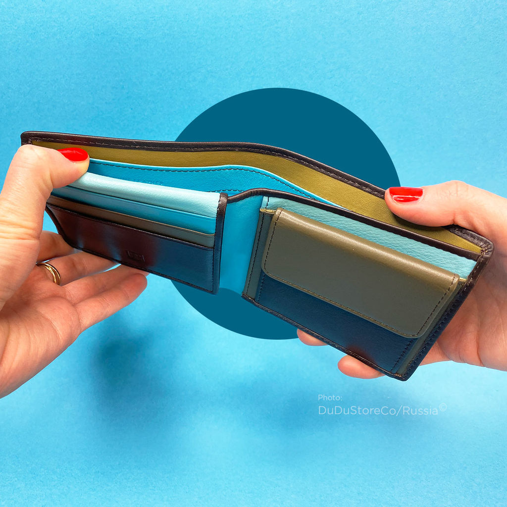 Итальянский мужской кошелек DuDu серии Tullio | коричневый - Dudubags фото 9