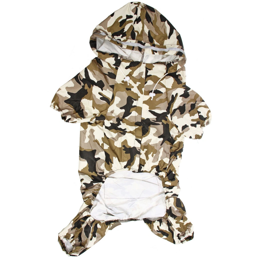 Дождевик для крупных пород собак "KOMFORT", принт хаки, р 5XL